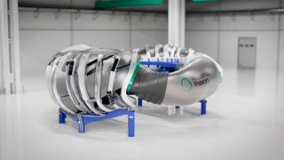 Die Die Münchner Firma Proxima Fusion hat im Frühjahr dieses Jahres im Fachjournal „Fusion Engineering and Design“ ein Konzept für ein Fusionskraftwerk veröffentlicht. Bis zum Jahr bis 2031 will das Unternehmen mit „Alpha“ Strom erzeugen können.  (Bild: Proxima Fusion)